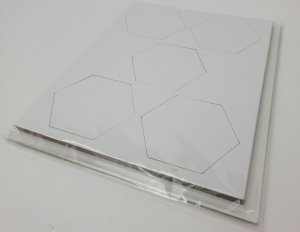 Polyversal 25 Die Cut Blank Tiles with Thermal Die Cut Hex Paper