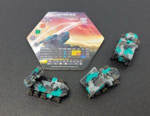 Polyversal Add-On: Warthog MLRS 3x Miniatures with Tile